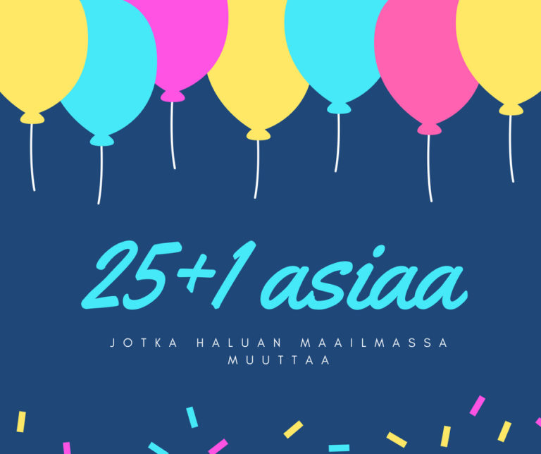 25+1 asiaa, jotka haluan maailmassa muuttaa